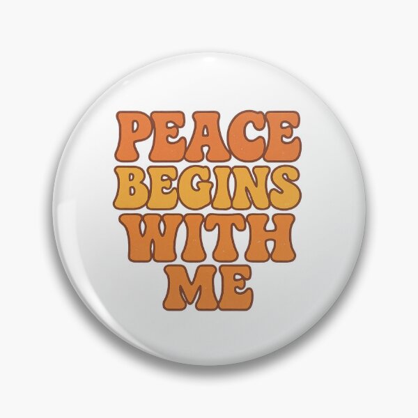 Item preview, Peace Begins With Me – Retro Funky Typography Design designed and sold by MforMontessori.