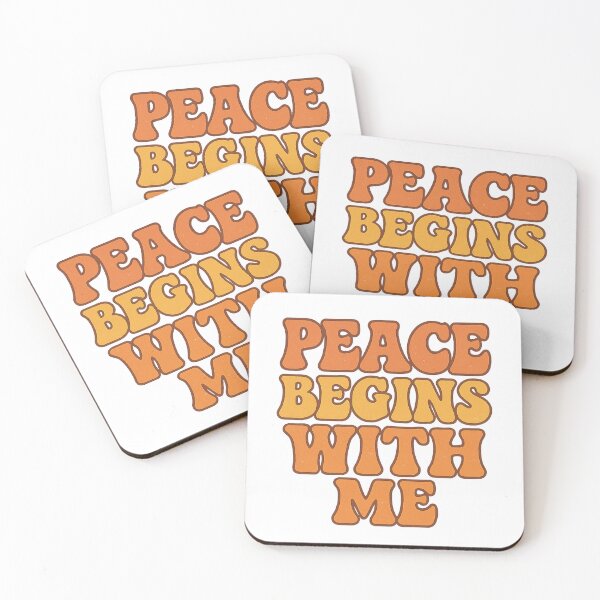 Item preview, Peace Begins With Me – Retro Funky Typography Design designed and sold by MforMontessori.