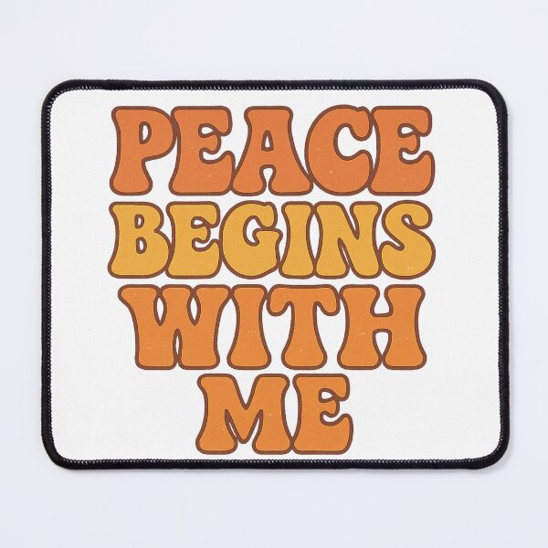 Item preview, Peace Begins With Me – Retro Funky Typography Design designed and sold by MforMontessori.
