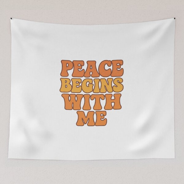 Item preview, Peace Begins With Me – Retro Funky Typography Design designed and sold by MforMontessori.