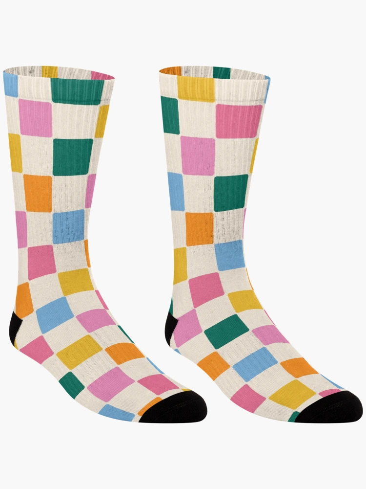 Thumbnail 3 of 5, Socks, Check Colorful Pattern designed and sold by KeekStudio.