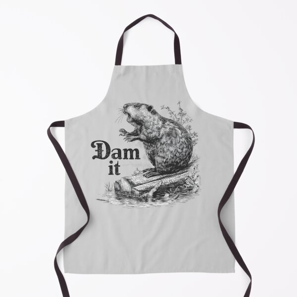 Item preview, Funny Beaver Pun Shirt – “Dam It” Vintage Wildlife Illustration Tee designed and sold by HEXANDGLOSS.