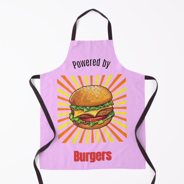 Item preview, Powered by Burgers - Funny Fast Food Design designed and sold by BrightMood Designs.