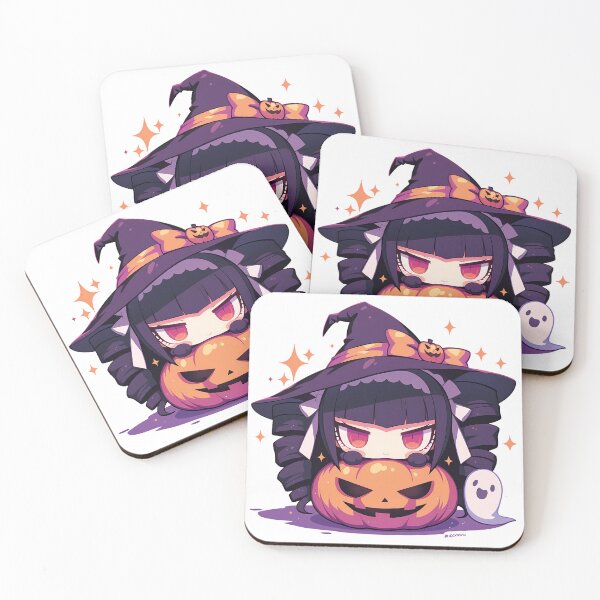 Item preview, Celestia Ludenberg Danganronpa Halloween Pumpkin Witch Dark Purple Cute Kawaii Chibi Anime Girl designed and sold by HumbertoValveno.