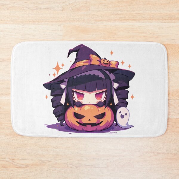 Item preview, Celestia Ludenberg Danganronpa Halloween Pumpkin Witch Dark Purple Cute Kawaii Chibi Anime Girl designed and sold by HumbertoValveno.
