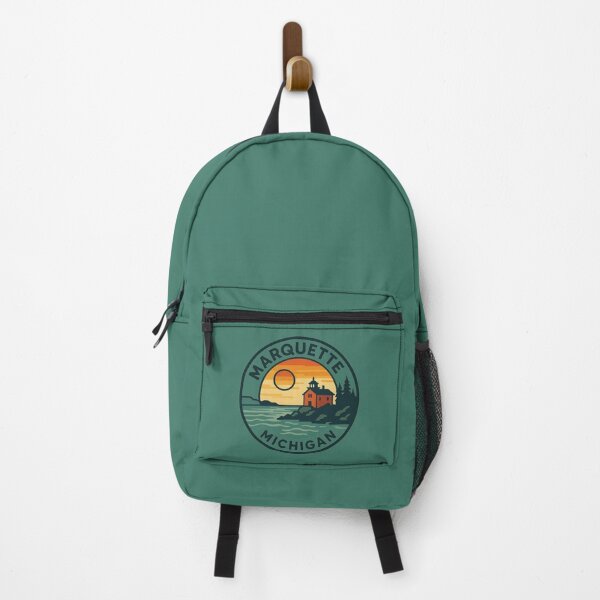 Item preview, Marquette Michigan Sunset Lighthouse Circular Design designed and sold by American Travels.