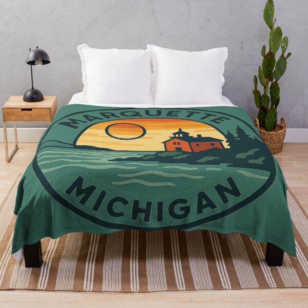 Item preview, Marquette Michigan Sunset Lighthouse Circular Design designed and sold by American Travels.