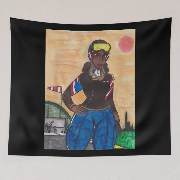 Item preview, Aviator Woman with Vintage Airplane designed and sold by Ronald Woods.