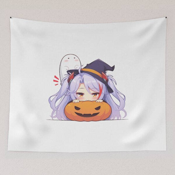 Item preview, Prinz Eugen Azur Lane Halloween Chibi Anime Girl Pumpkin Witch Ghost Cute designed and sold by HumbertoValveno.