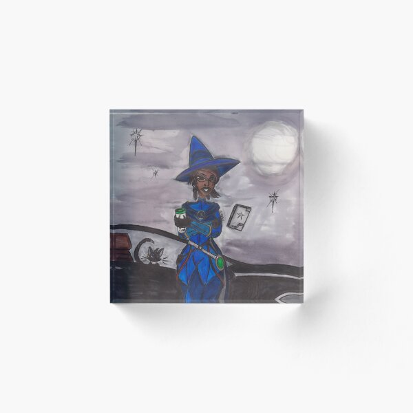 Item preview, Stylish Witch in a Blue Outfit designed and sold by Ronald Woods.