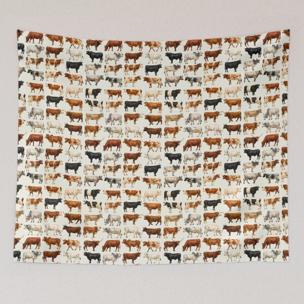 Item preview, Cattle Breeds Retro Farm Illustration Chart designed and sold by kakarikihill.