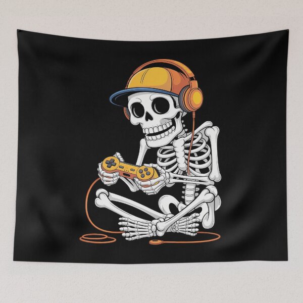 Item preview, Halloween Skeleton Gamer Video Gaming designed and sold by JulienAureo.