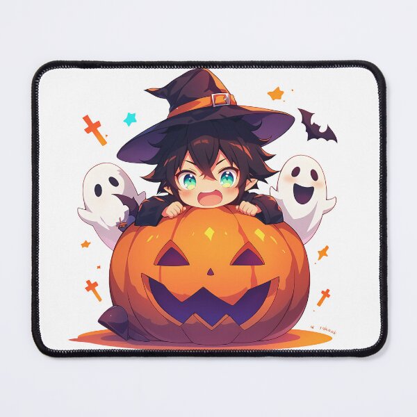 Item preview, Hyakuya Yuuichirou Seraph Of The End Halloween Chibi Anime Boy Pumpkin Witch designed and sold by HumbertoValveno.