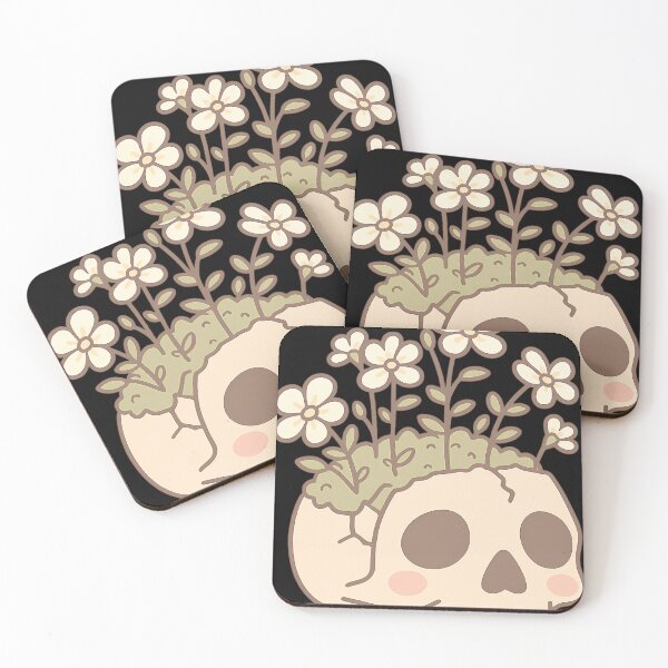 Item preview, Skull With Flowers Pastel Floral Planter Illustration designed and sold by JoelSuomela.