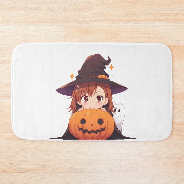 Item preview, Misaka Mikoto Certain Scientific Halloween Chibi Witch Girl Pumpkin Brown Hair Sparkling Eyes Cute Anime Girl designed and sold by HumbertoValveno.
