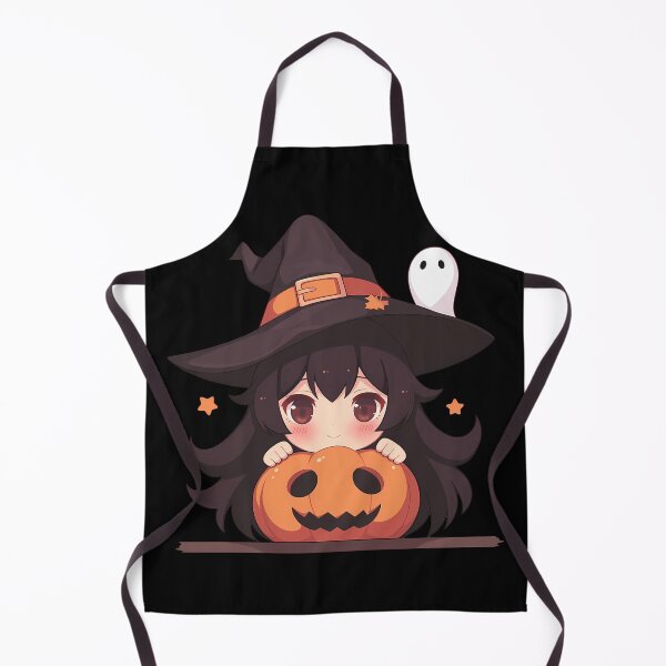 Item preview, Tsubasa Hanekawa Bakemonogatari Halloween Chibi Witch Girl Pumpkin Black Hair Brown Eyes Cute Anime Girl designed and sold by HumbertoValveno.