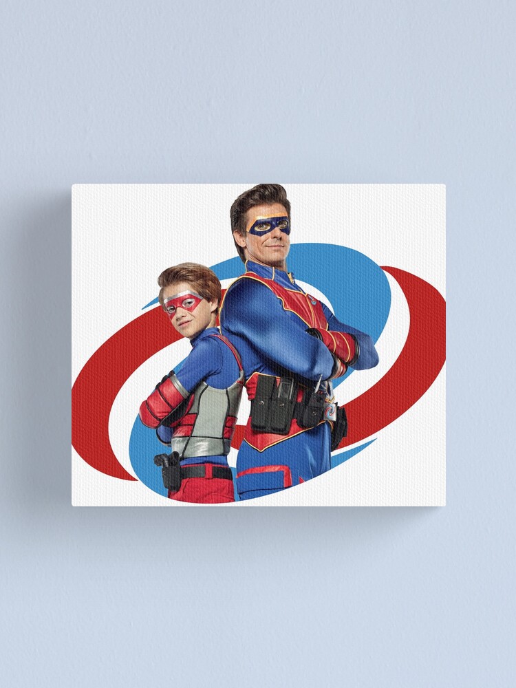"Captain Man and Kid Danger" Canvas Print by Linneke "Captain Man and Kid Danger" Canvas Print by Linneke