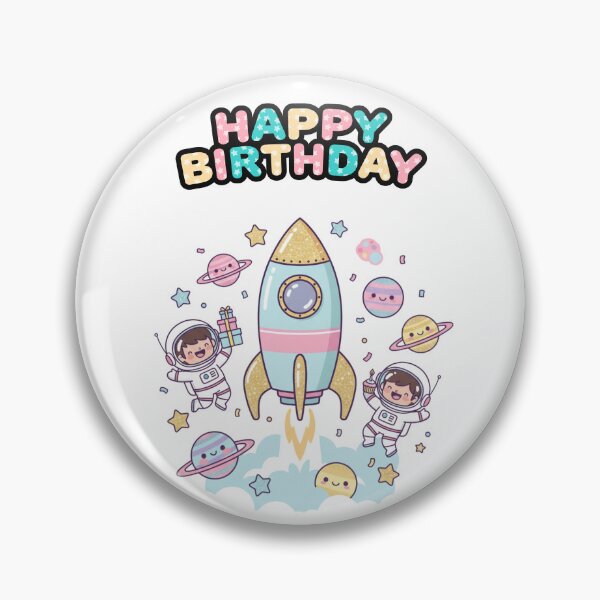Item preview, Astro Space Birthday Party: Kawaii Rocket and Astronauts Celebrating designed and sold by DibuHumor.