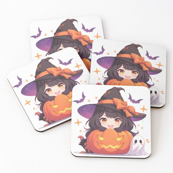 Item preview, Kujou Sara Genshin Impact Chibi Halloween Pumpkin Cool Magic Anime Girl designed and sold by HumbertoValveno.
