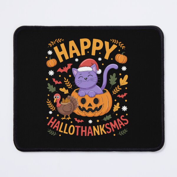 Item preview, Halloween Thanksgiving Christmas Cat Turkey Hallothanksmas designed and sold by tabdejinti.