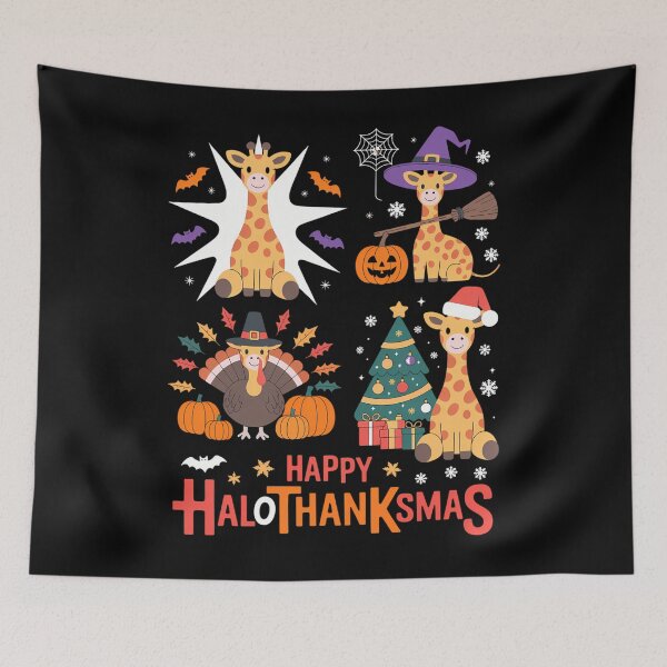 Item preview, Halloween Thanksgiving Christmas Giraffe Hallothanksmas designed and sold by tabdejinti.