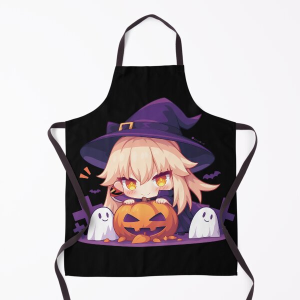 Item preview, Game Yoimiya Genshin Impact Chibi Halloween Pumpkin Fire Magic Anime Girl designed and sold by HumbertoValveno.