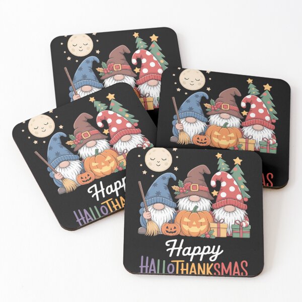 Item preview, Halloween Thanksgiving Christmas Happy HalloThanksMas Gnomes designed and sold by tabdejinti.