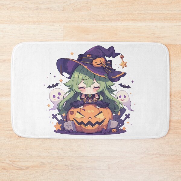 Item preview, Game Collei Genshin Impact Chibi Halloween Pumpkin Anime Girl Celebration designed and sold by HumbertoValveno.