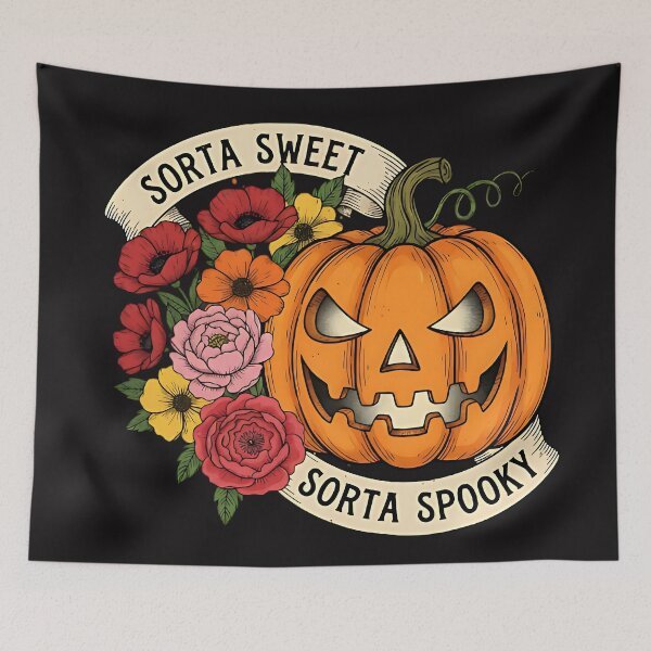 Item preview, Sorta Sweet Sorta Spooky Shirt – Cute Floral Pumpkin Halloween Tee designed and sold by MefferR.