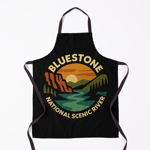 Item preview, Bluestone National Scenic River – Retro Sunset Badge Design designed and sold by Youssef-BM.