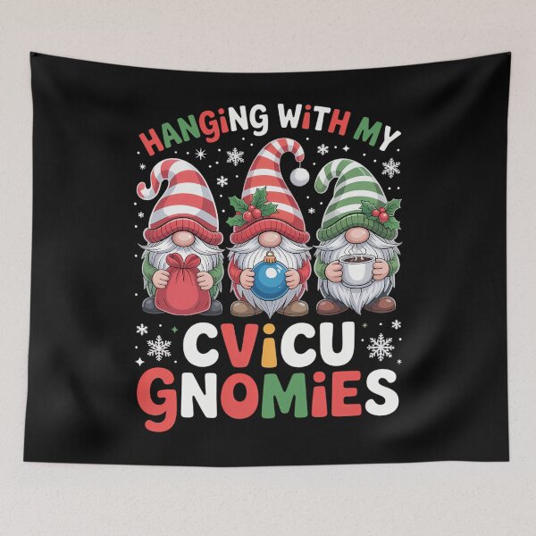 Item preview, Hanging With My CVICU Gnomies Funny Christmas Cardiac Nurse designed and sold by ticlitule.