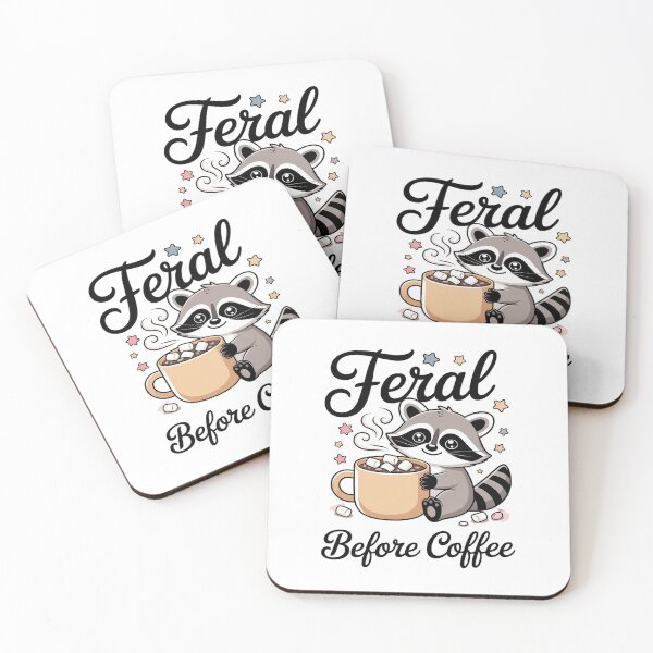Artikelvorschau, Feral Before Coffee Funny Feral Raccoon entworfen und verkauft von Idarmotar.