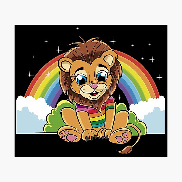 Rainbow Lion Cub Wall Art | Redbubble