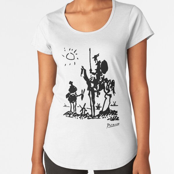 Pablo Picasso Don Quixote 1955 Artwork Shirt, Reproduction Premium Scoop T-Shirt