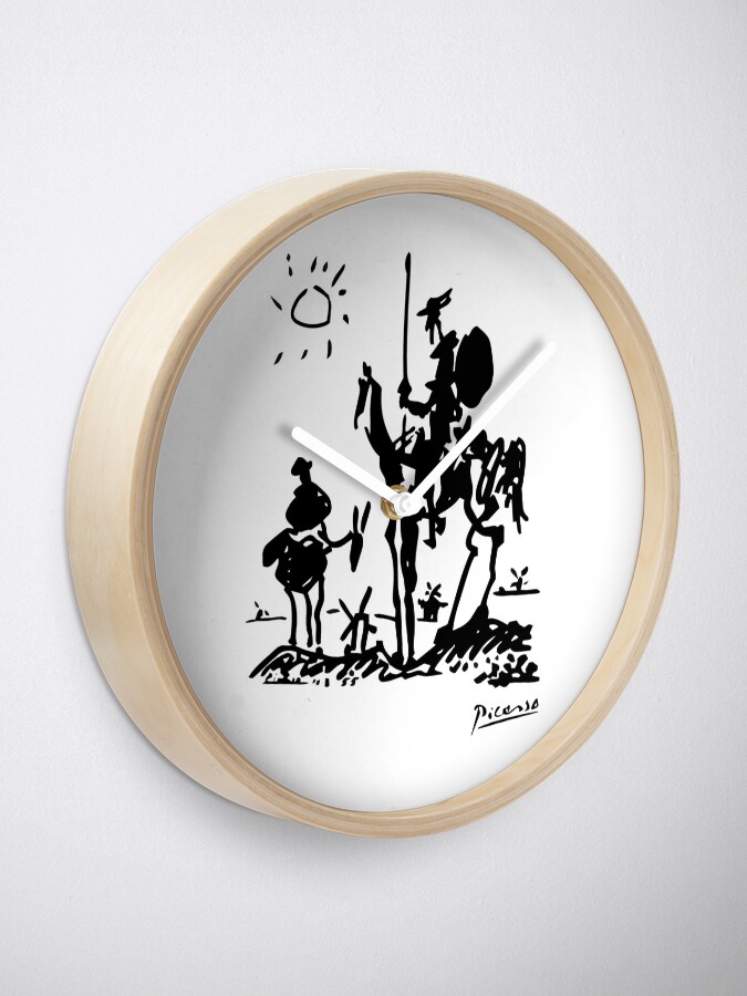 Alternate view of Pablo Picasso Don Quixote 1955 Artwork Shirt, Reproduction Clock
