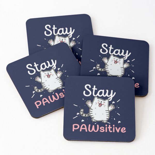 Item preview, Stay Pawsitive - Funny Cute Cat Pun designed and sold by MorelaLilybelle.