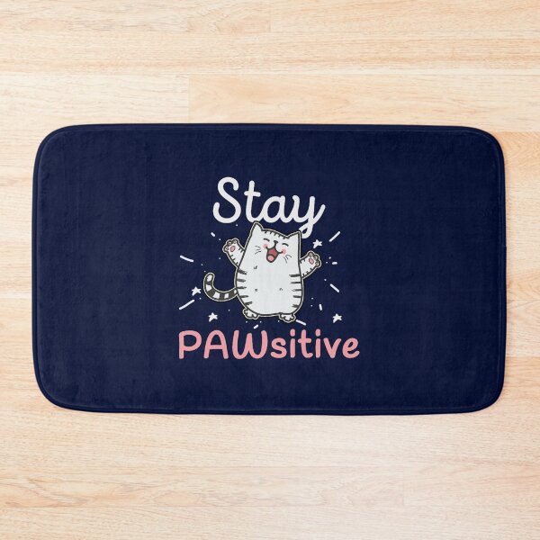Item preview, Stay Pawsitive - Funny Cute Cat Pun designed and sold by MorelaLilybelle.