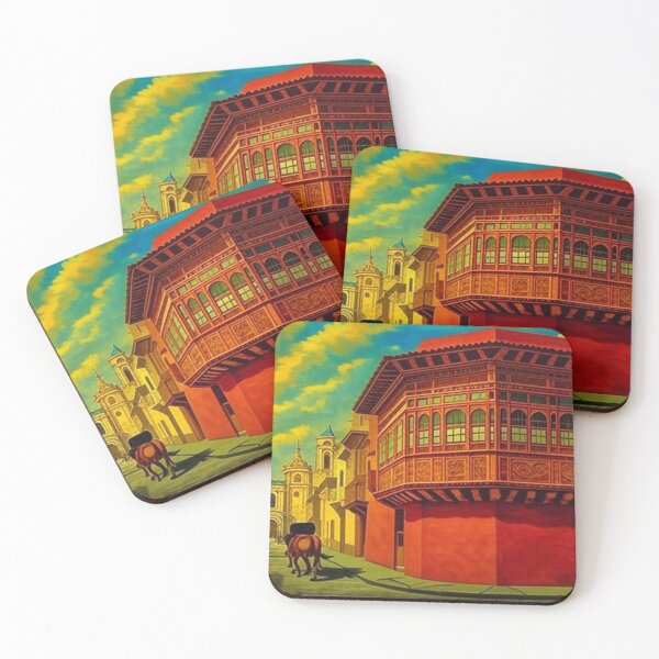 Item preview, Colonial Lima Street – Wooden Balconies in Antique Painting Style designed and sold by Black Rex.