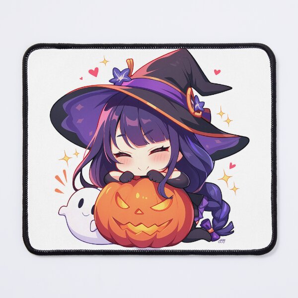 Item preview, Raiden Shogun Genshin Impact Chibi Halloween Pumpkin Spark Magic Anime Girl designed and sold by earlobejerk.