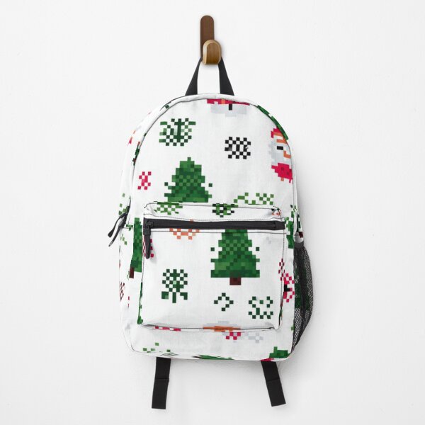 Item preview, Festive Pixelated Christmas Pattern With Santa, Trees, Snowflakes And Gifts For Holiday Decor designed and sold by KanDa-Shop.