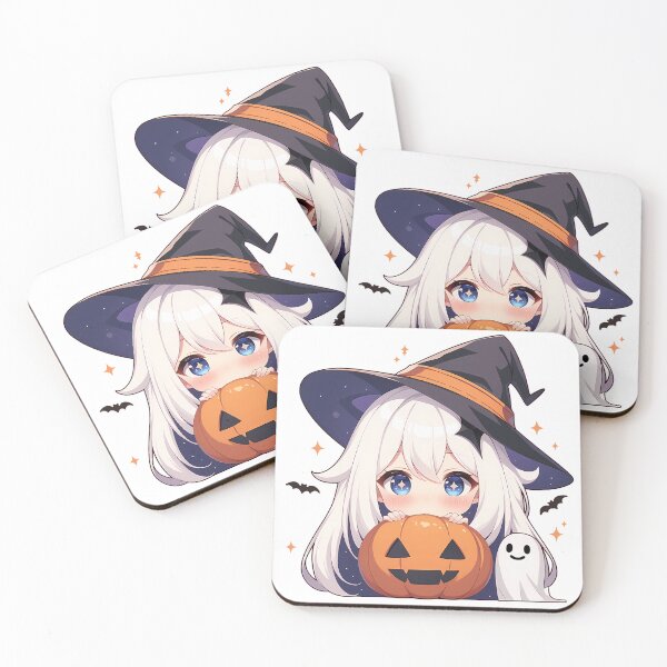 Item preview, little girl Paimon Genshin Impact Chibi Halloween Pumpkin Sweet Magic Anime Girl designed and sold by earlobejerk.