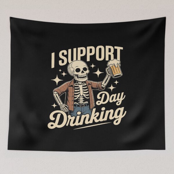 Item preview, Funny Skeleton Day Drinking Support Beer designed and sold by BlackStars3Neon.