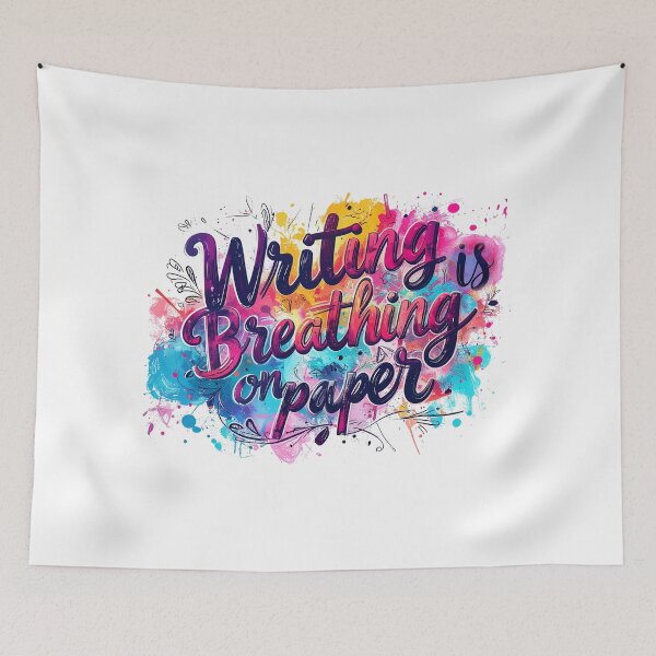 Item preview, writing is breathing on paper designed and sold by KevinGarden.
