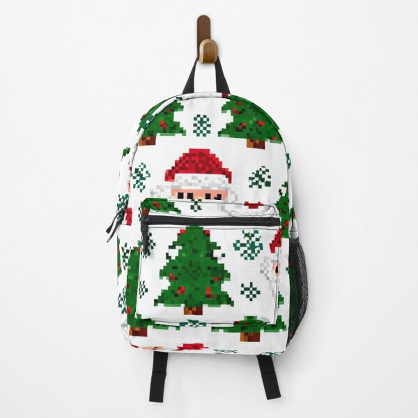 Item preview, Pixelated Santa Claus and Christmas Tree Pattern for Holiday Themed Stock Imagery Background Seamless Pattern designed and sold by KanDa-Shop.