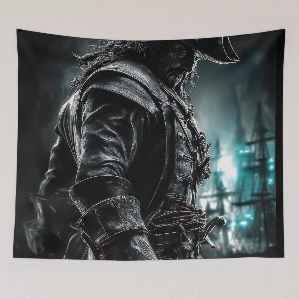 Item preview, Ghost Captain of the Cursed Seas – Dark Pirate Fantasy Art designed and sold by Skolyak.