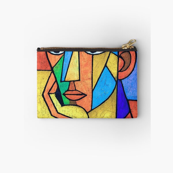 Item preview, Colorful cubist portrait of a pensive man designed and sold by arteopolis.