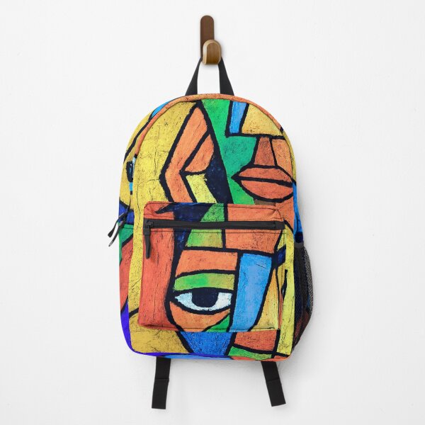 Item preview, Colorful cubist portrait of a pensive man designed and sold by arteopolis.