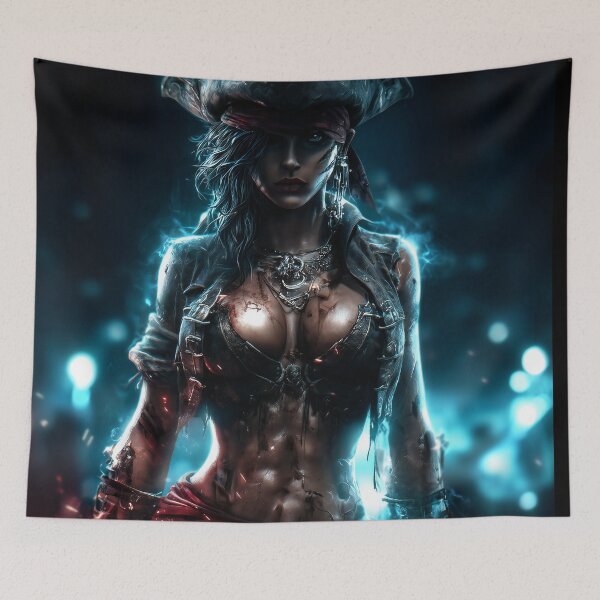 Item preview, Pirate Queen of the Damned Seas – Dark Fantasy Artwork designed and sold by Skolyak.