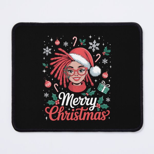 Item preview, African American Black Woman Loc'd Girl Merry Christmas designed and sold by Sunset4Bones.