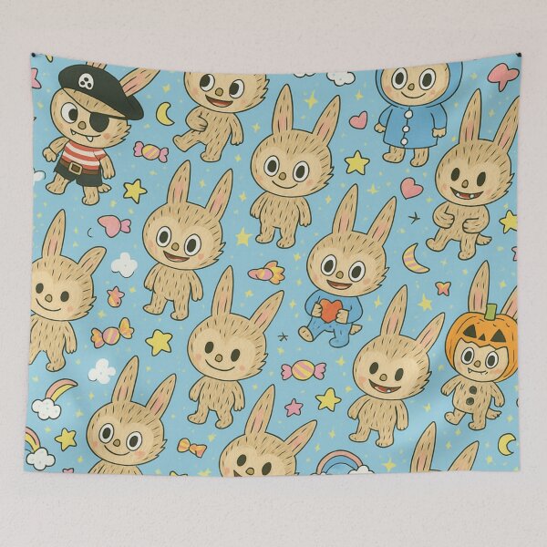 Item preview, Pop Mart Labubu Dreamland – Cute All-Over Print Pattern designed and sold by getpressedshirt.